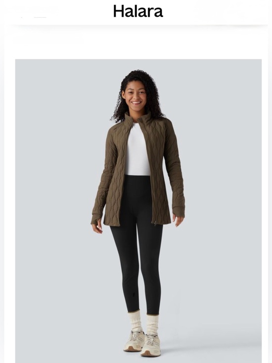 HALARA Jackets & Blazers - NWT [Halara] PuffFlex Long Sleeve Thumb Hole Quilted Jacket Brown Women’s L